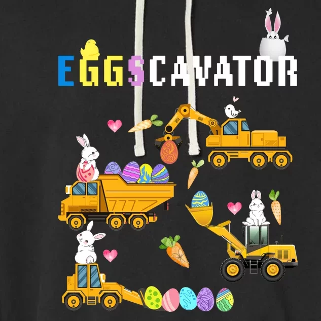 EggsCavator Funny Easter Egg Hunt Garment-Dyed Fleece Hoodie