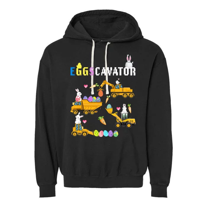 EggsCavator Funny Easter Egg Hunt Garment-Dyed Fleece Hoodie