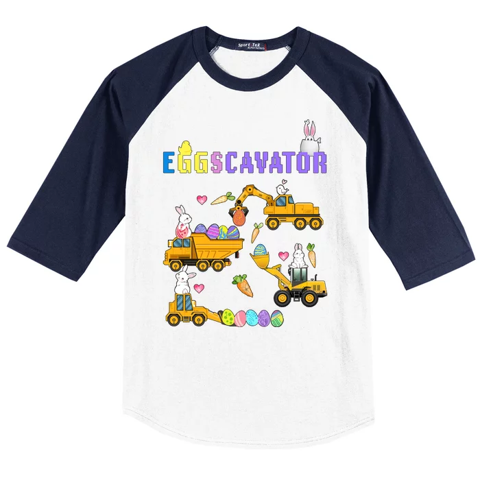 EggsCavator Funny Easter Egg Hunt Baseball Sleeve Shirt