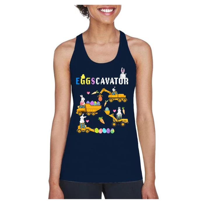 EggsCavator Funny Easter Egg Hunt Women's Racerback Tank