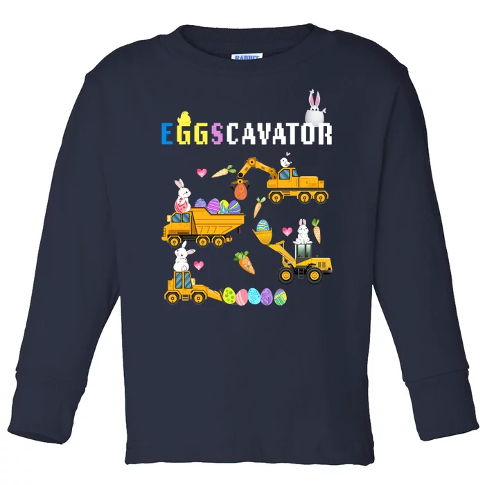 EggsCavator Funny Easter Egg Hunt Toddler Long Sleeve Shirt