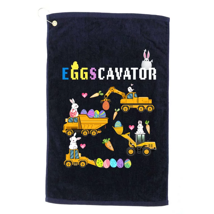 EggsCavator Funny Easter Egg Hunt Platinum Collection Golf Towel