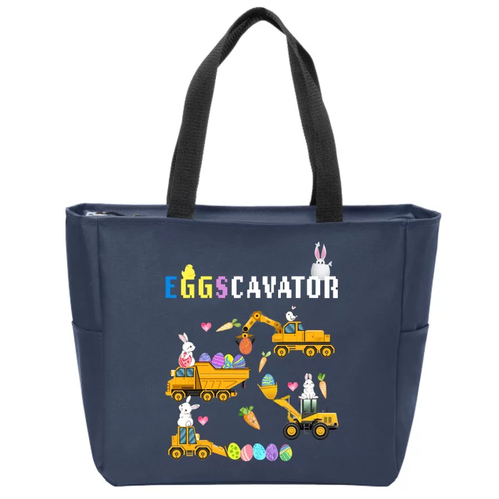 EggsCavator Funny Easter Egg Hunt Zip Tote Bag