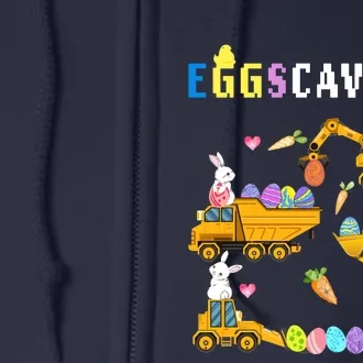 EggsCavator Funny Easter Egg Hunt Full Zip Hoodie