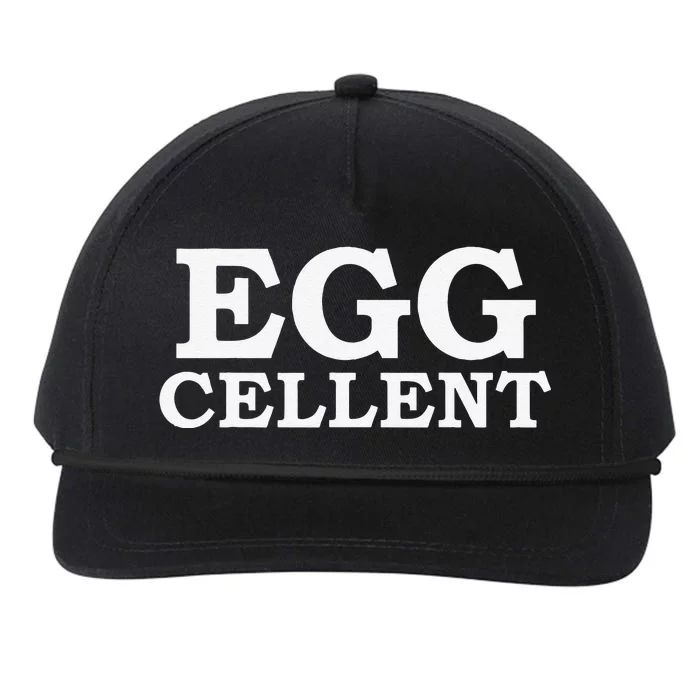 Eggcellent Funny Easter Eggs Hunt Humor Gift Jokes Snapback Five-Panel Rope Hat