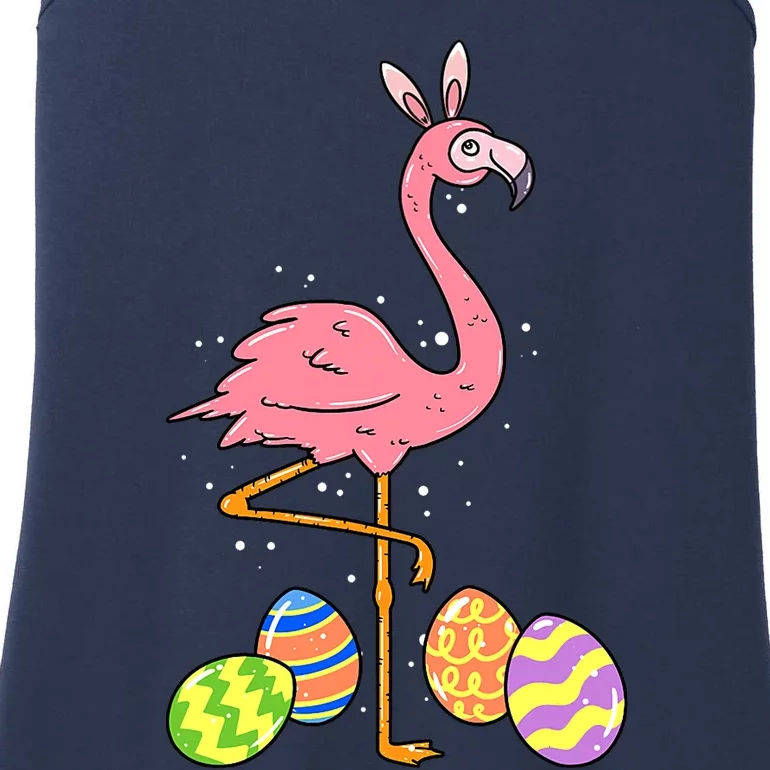 Easter Flamingo Easter Bunny Egg Basket Funny Easter Ladies Essential Tank