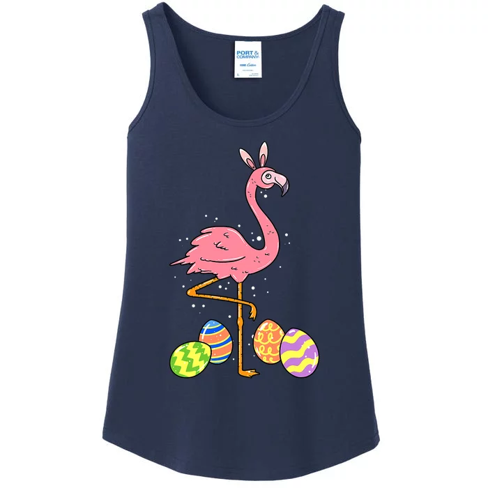 Easter Flamingo Easter Bunny Egg Basket Funny Easter Ladies Essential Tank