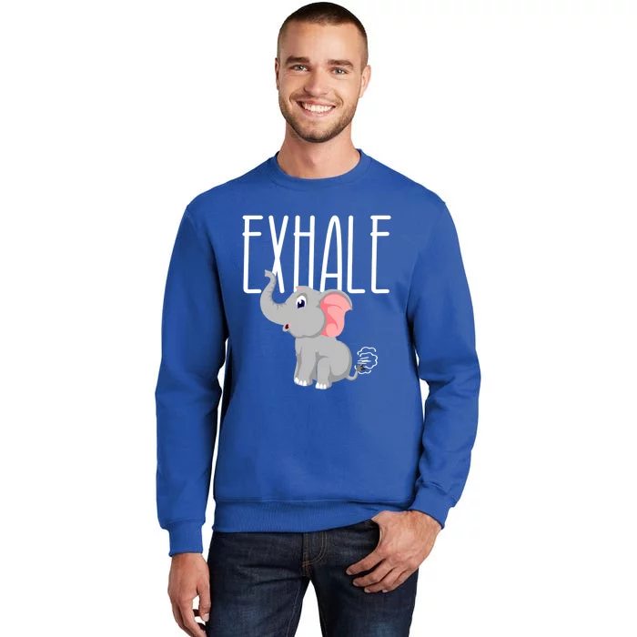 Exhale Funny Elephant Fart Yoga Lover Gift Sweatshirt