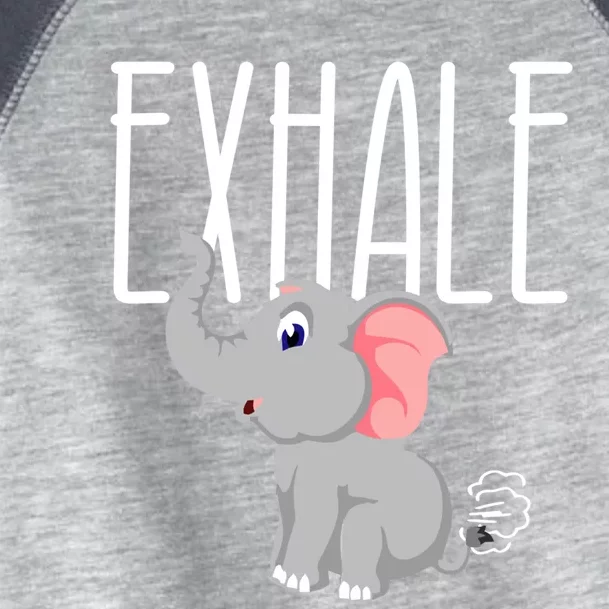 Exhale Funny Elephant Fart Yoga Lover Gift Toddler Fine Jersey T-Shirt