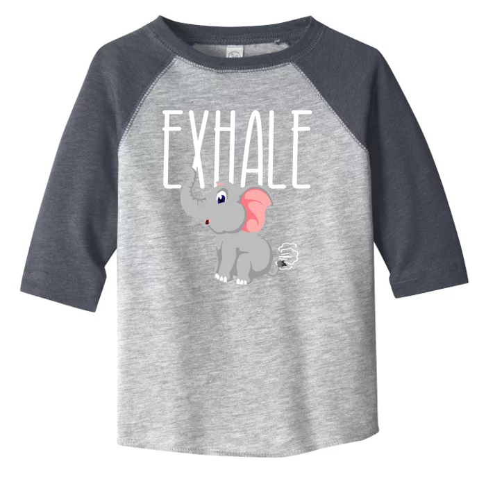 Exhale Funny Elephant Fart Yoga Lover Gift Toddler Fine Jersey T-Shirt