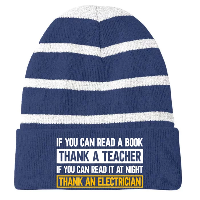 Electrician Funny Electrical Engineer Striped Beanie with Solid Band