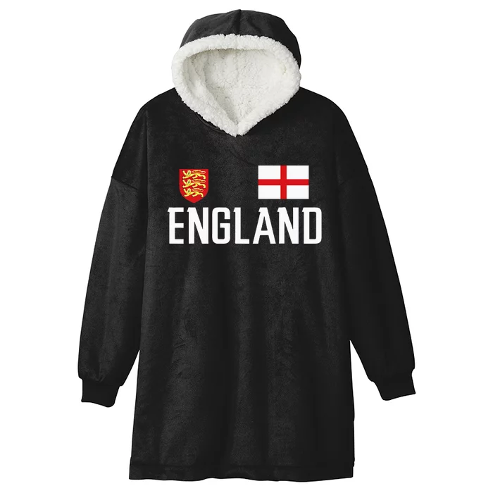 England Flag English Football Soccer Fan Hooded Wearable Blanket