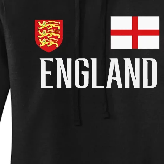 England Flag English Football Soccer Women's Pullover Hoodie