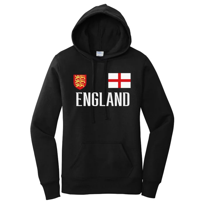 England Flag English Football Soccer Women's Pullover Hoodie