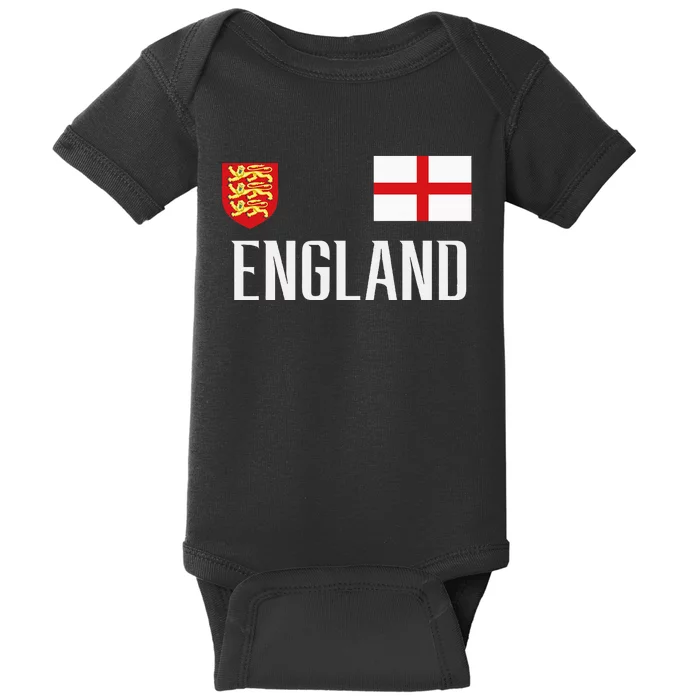 England Flag English Football Soccer Baby Bodysuit