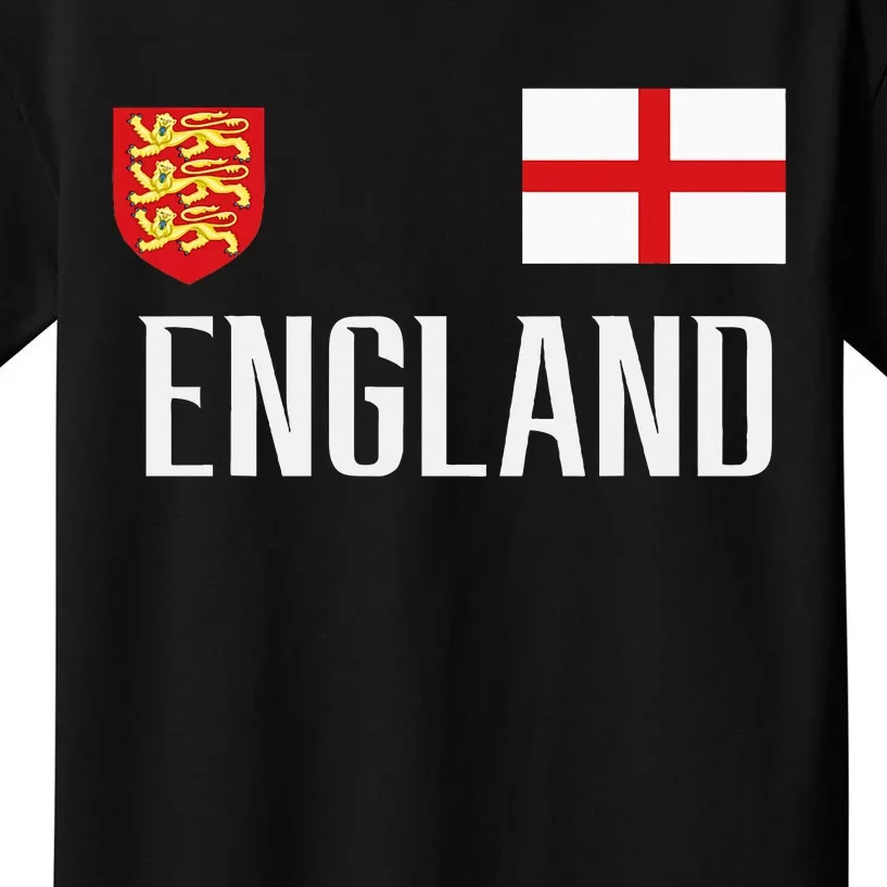 England Flag English Football Soccer Kids T-Shirt