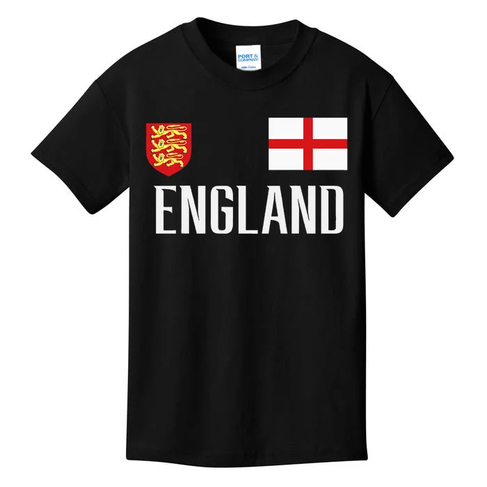 England Flag English Football Soccer Kids T-Shirt