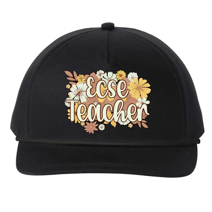 Ecse Flowers Early Hood Special Education Teacher Gift Snapback Five-Panel Rope Hat