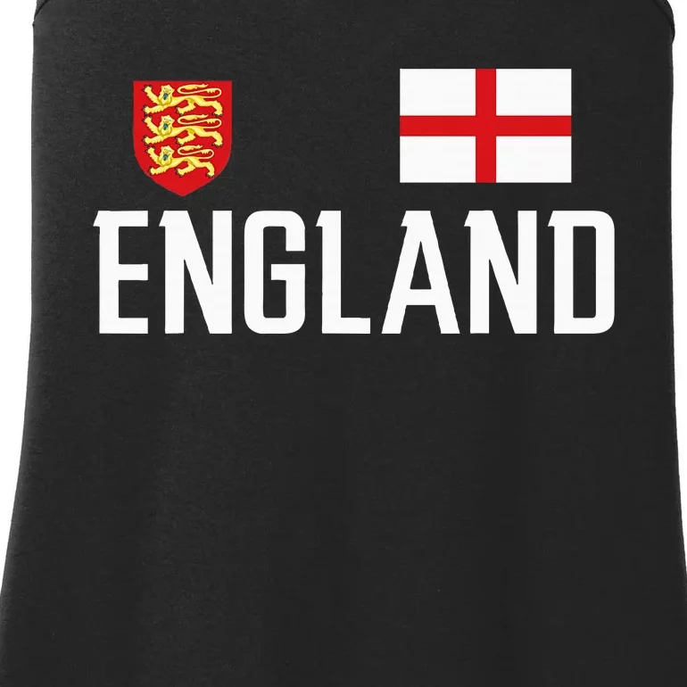 England Flag English Football Soccer Ladies Essential Tank