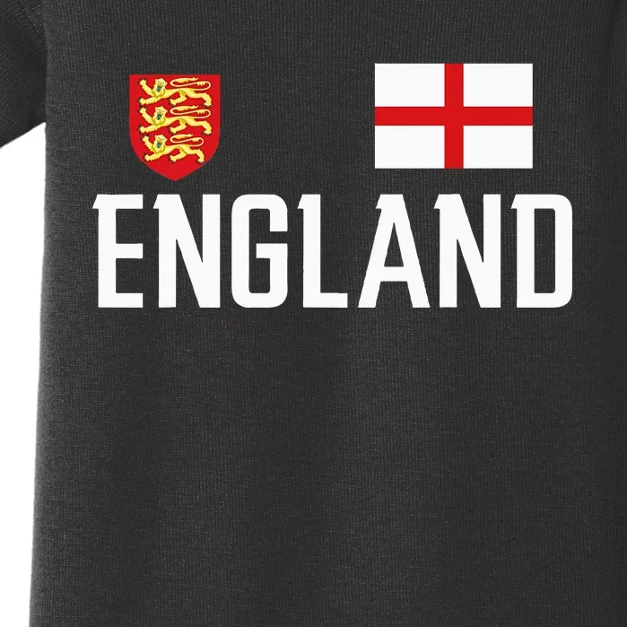 England Flag English Football Soccer Baby Bodysuit