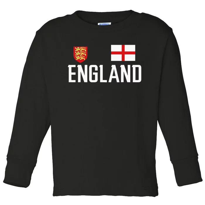 England Flag English Football Soccer Toddler Long Sleeve Shirt