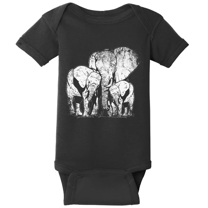 Elephant Family Elephant Baby Bodysuit