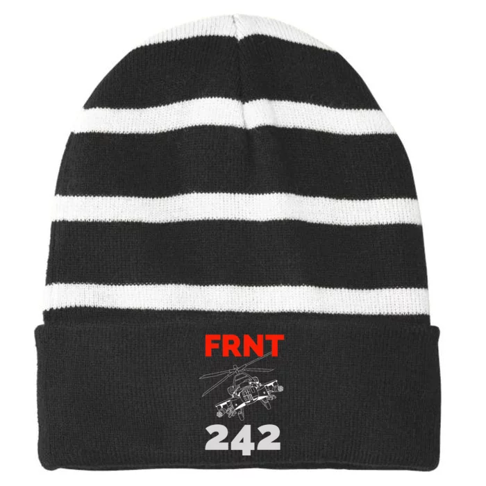 Ebm Front Electronic Body Music Pro Frnt 242 Striped Beanie with Solid Band