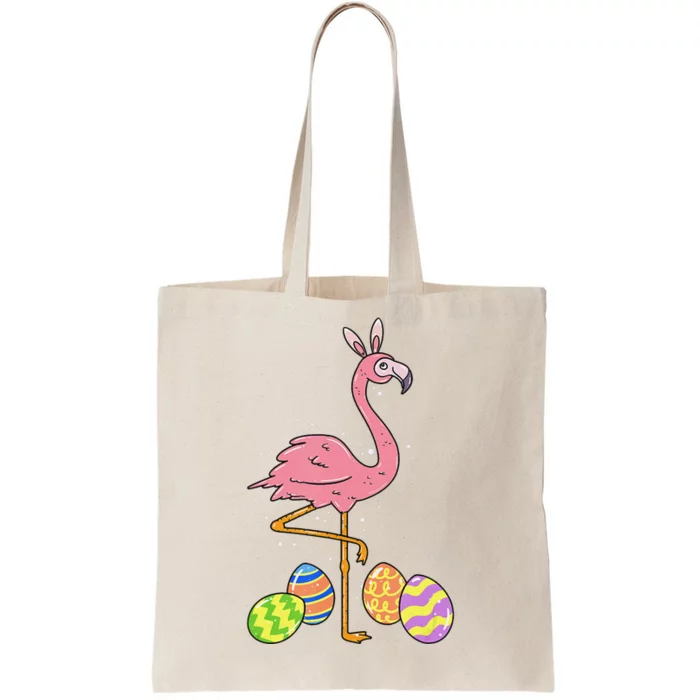 Easter Flamingo Easter Bunny Egg Basket Funny Easter Tote Bag