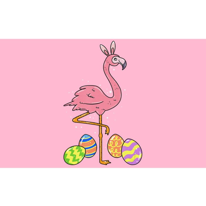 Easter Flamingo Easter Bunny Egg Basket Funny Easter Bumper Sticker