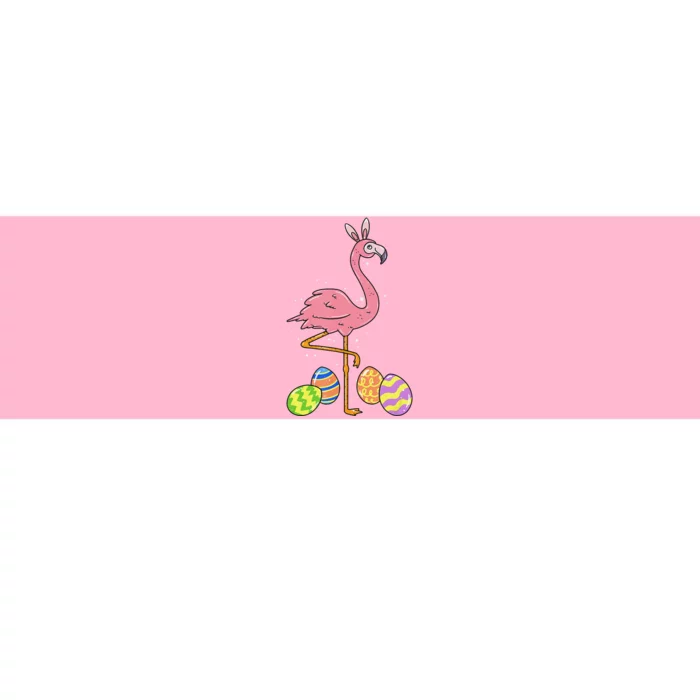 Easter Flamingo Easter Bunny Egg Basket Funny Easter Bumper Sticker