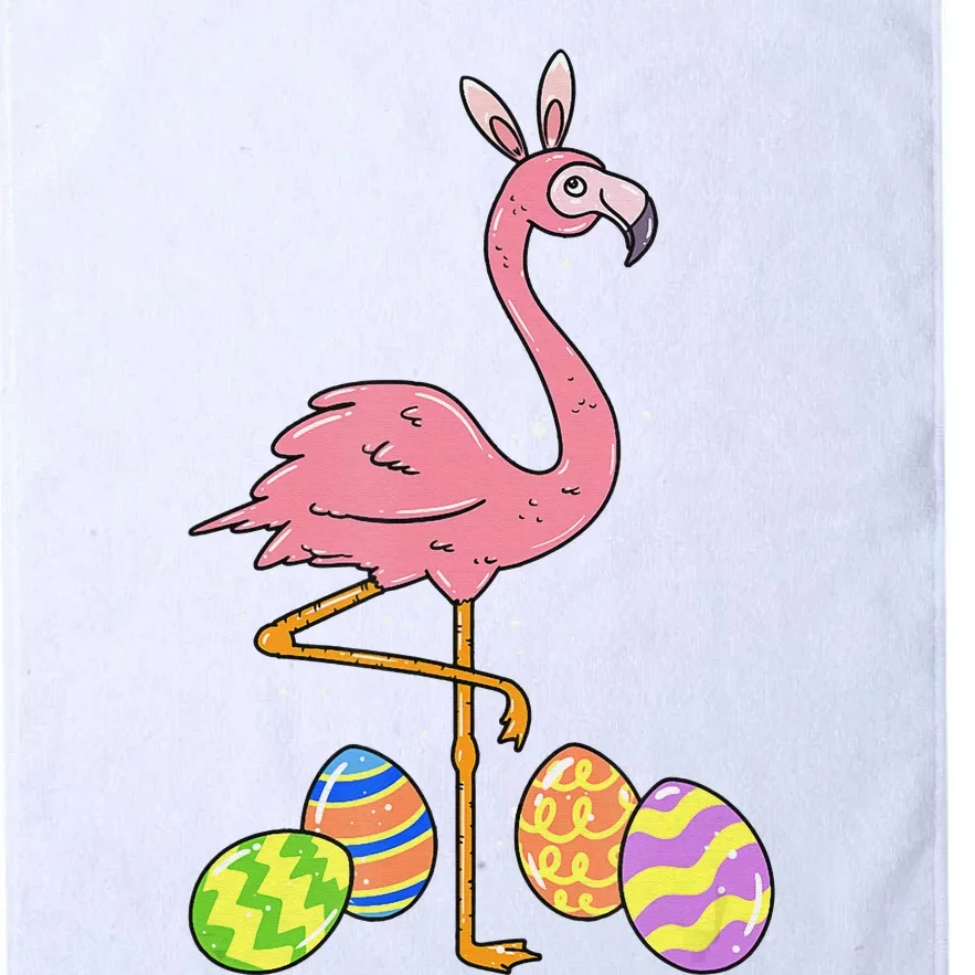 Easter Flamingo Easter Bunny Egg Basket Funny Easter Platinum Collection Golf Towel