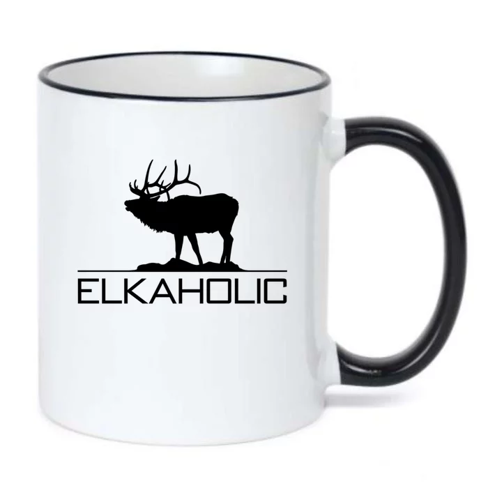 Elkaholic Funny Elk Hunting Gift Black Color Changing Mug