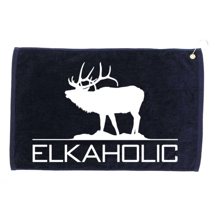 Elkaholic Funny Elk Hunting Gift Grommeted Golf Towel