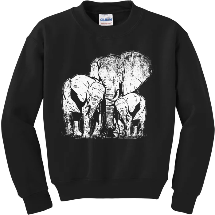 Elephant Family Elephant Kids Sweatshirt