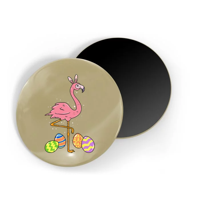 Easter Flamingo Easter Bunny Egg Basket Funny Easter Magnet