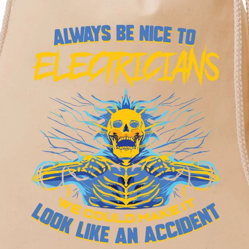 Electrician Funny For Electrical Engineer Electricity Drawstring Bag