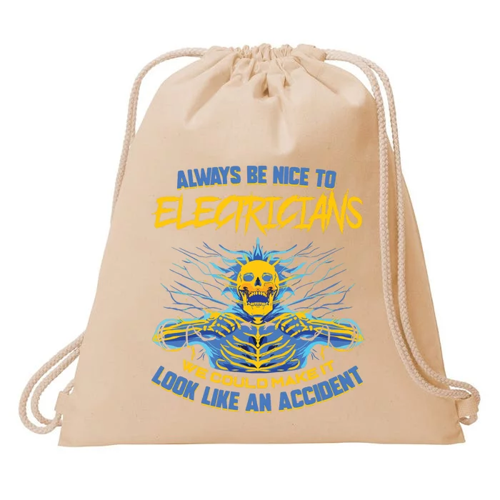 Electrician Funny For Electrical Engineer Electricity Drawstring Bag