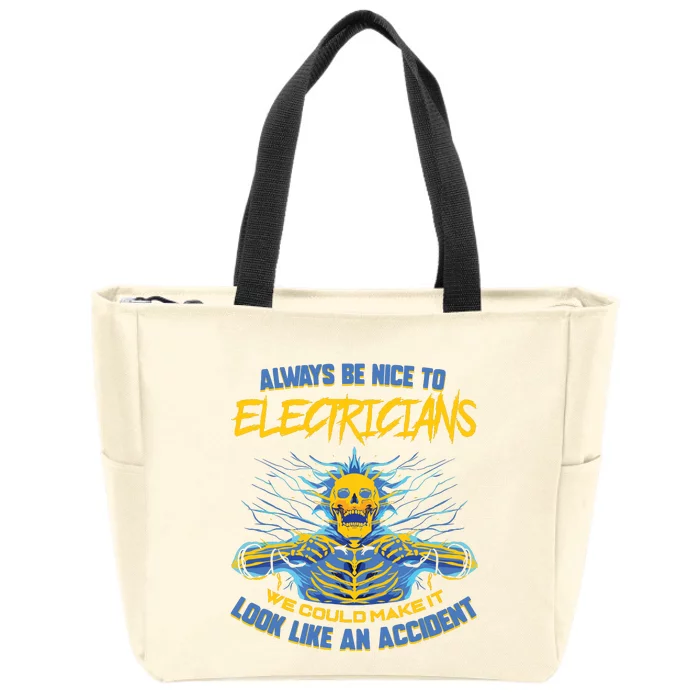 Electrician Funny For Electrical Engineer Electricity Zip Tote Bag