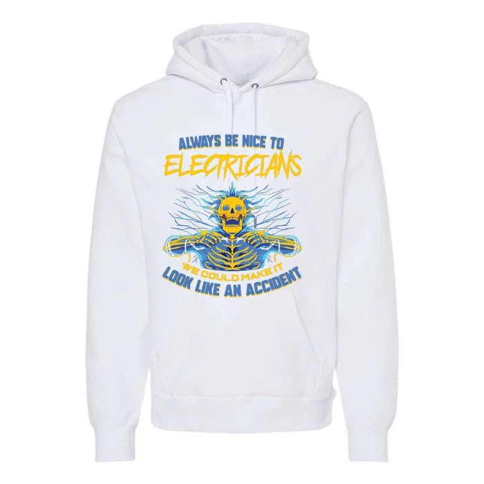 Electrician Funny For Electrical Engineer Electricity Premium Hoodie