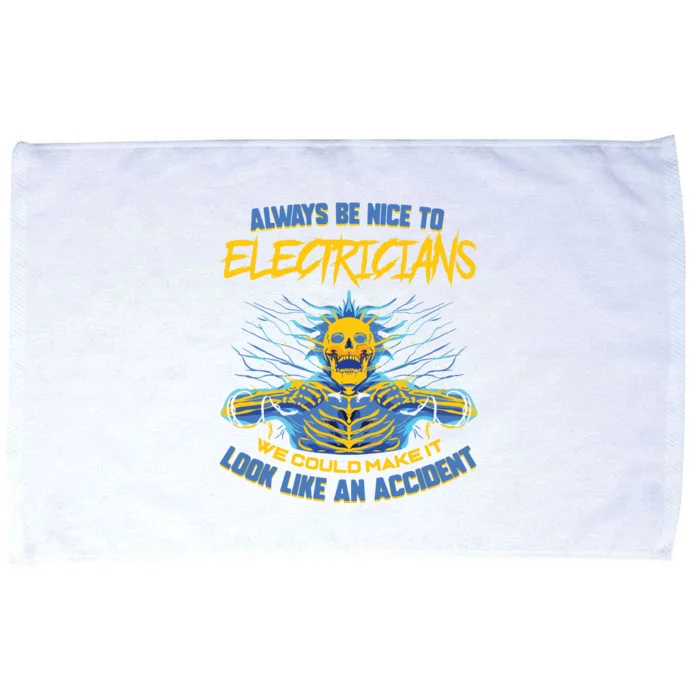 Electrician Funny For Electrical Engineer Electricity Microfiber Hand Towel