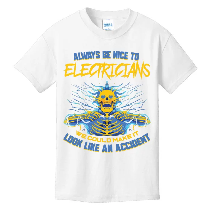 Electrician Funny For Electrical Engineer Electricity Kids T-Shirt