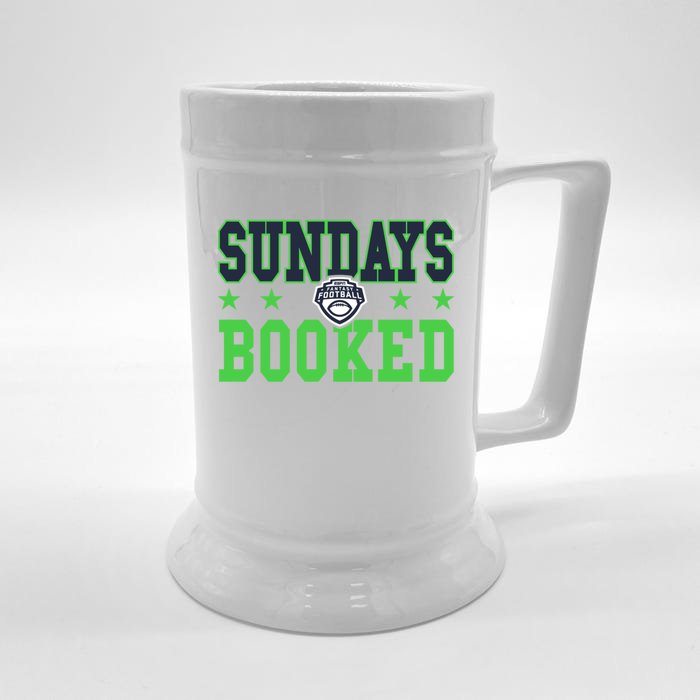 Espn Fantasy Football Sundays Booked V1 Funny Gift Front & Back Beer Stein