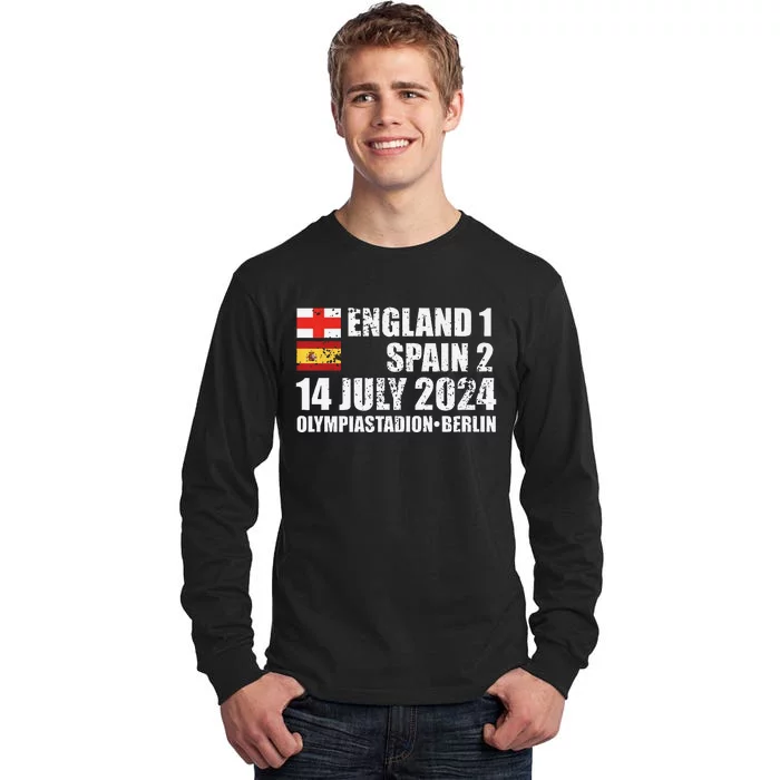 Euro Football Final England Spain Winners July 2024 Premium Tall Long Sleeve T-Shirt