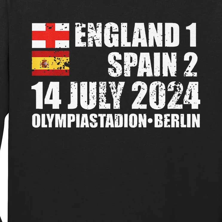 Euro Football Final England Spain Winners July 2024 Premium Tall Long Sleeve T-Shirt