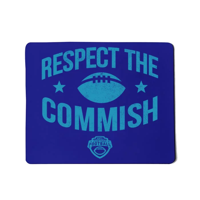 Espn Fantasy Football Respect The Commish Blue Logo V1 Gift Mousepad