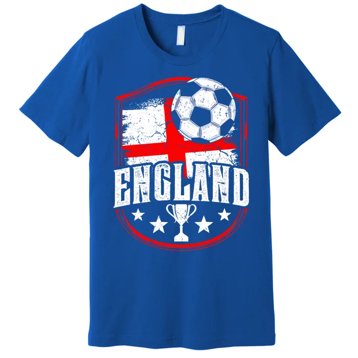 England Flag Football Vintage Fan Soccer Team British Lover Meaningful Gift Premium T-Shirt