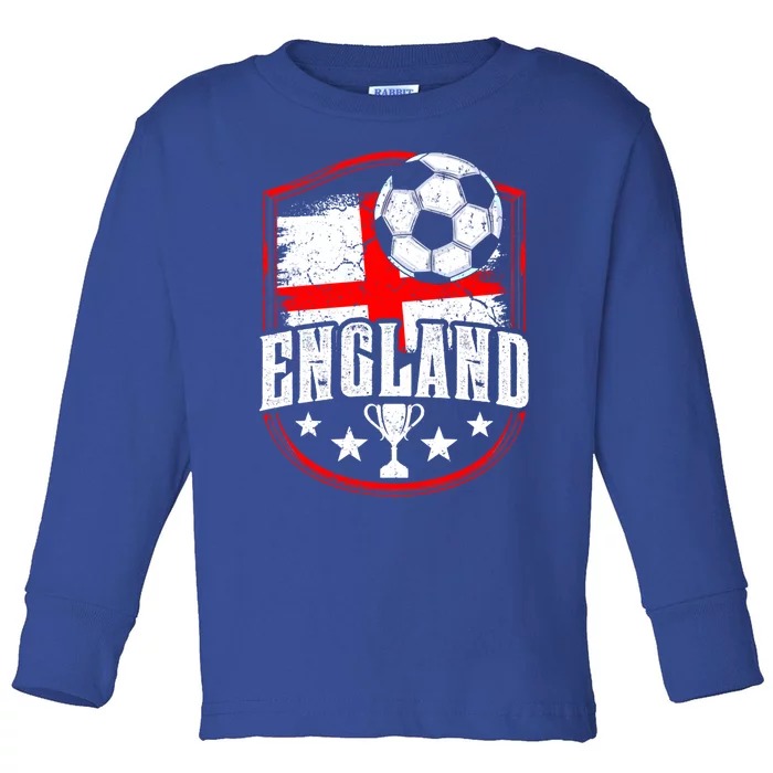 England Flag Football Vintage Fan Soccer Team British Lover Meaningful Gift Toddler Long Sleeve Shirt