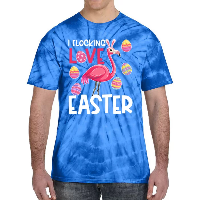 Easter Flamingo Flocking Love Cute Funny Meaningful Gift Tie-Dye T-Shirt