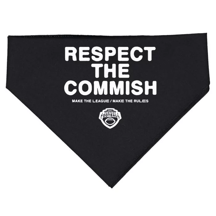 Espn Fantasy Football Respect The Commish Emblem Logo V2 USA-Made Doggie Bandana