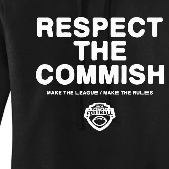 Espn Fantasy Football Respect The Commish Emblem Logo V2 Women's Pullover Hoodie